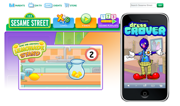 Sesame Workshop project screenshots